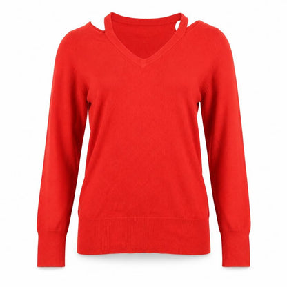Womens UK Size S Papaya Red Pullover Jumper