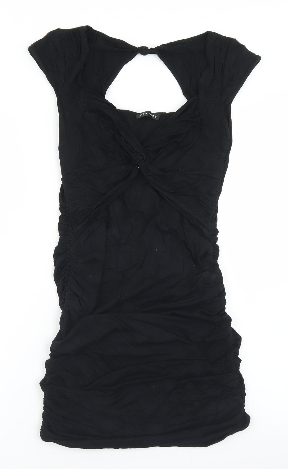 West One Womens Black  Viscose Bodycon  Size 8  Round Neck