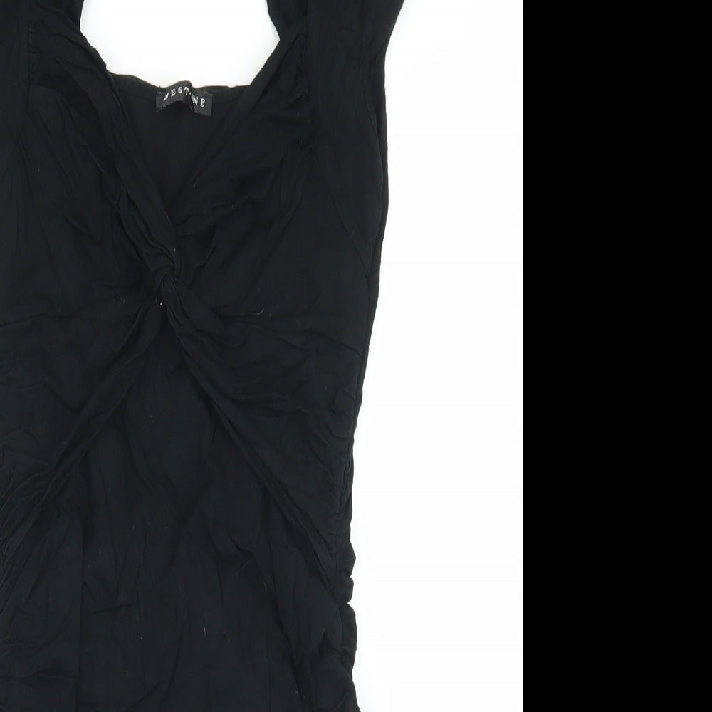 West One Womens Black  Viscose Bodycon  Size 8  Round Neck