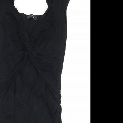 West One Womens Black  Viscose Bodycon  Size 8  Round Neck