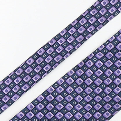 Gianni Ricci Mens Purple Geometric Silk Pointed Tie One Size