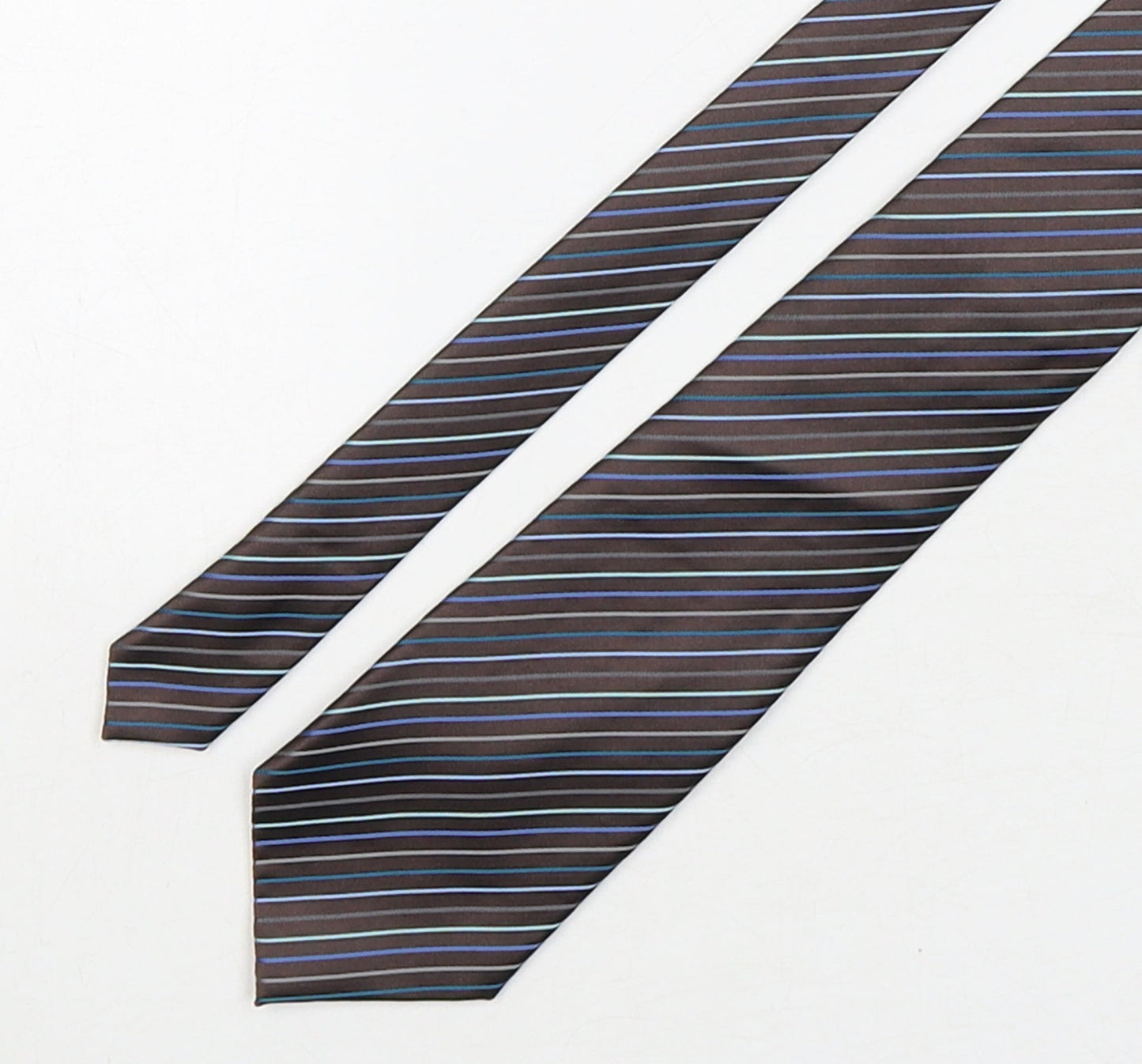 Marks and Spencer Mens Multicoloured Striped Polyester Pointed Tie One Size