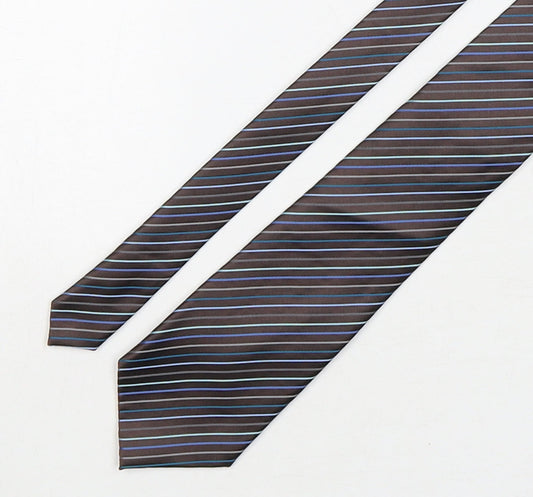 Marks and Spencer Mens Multicoloured Striped Polyester Pointed Tie One Size
