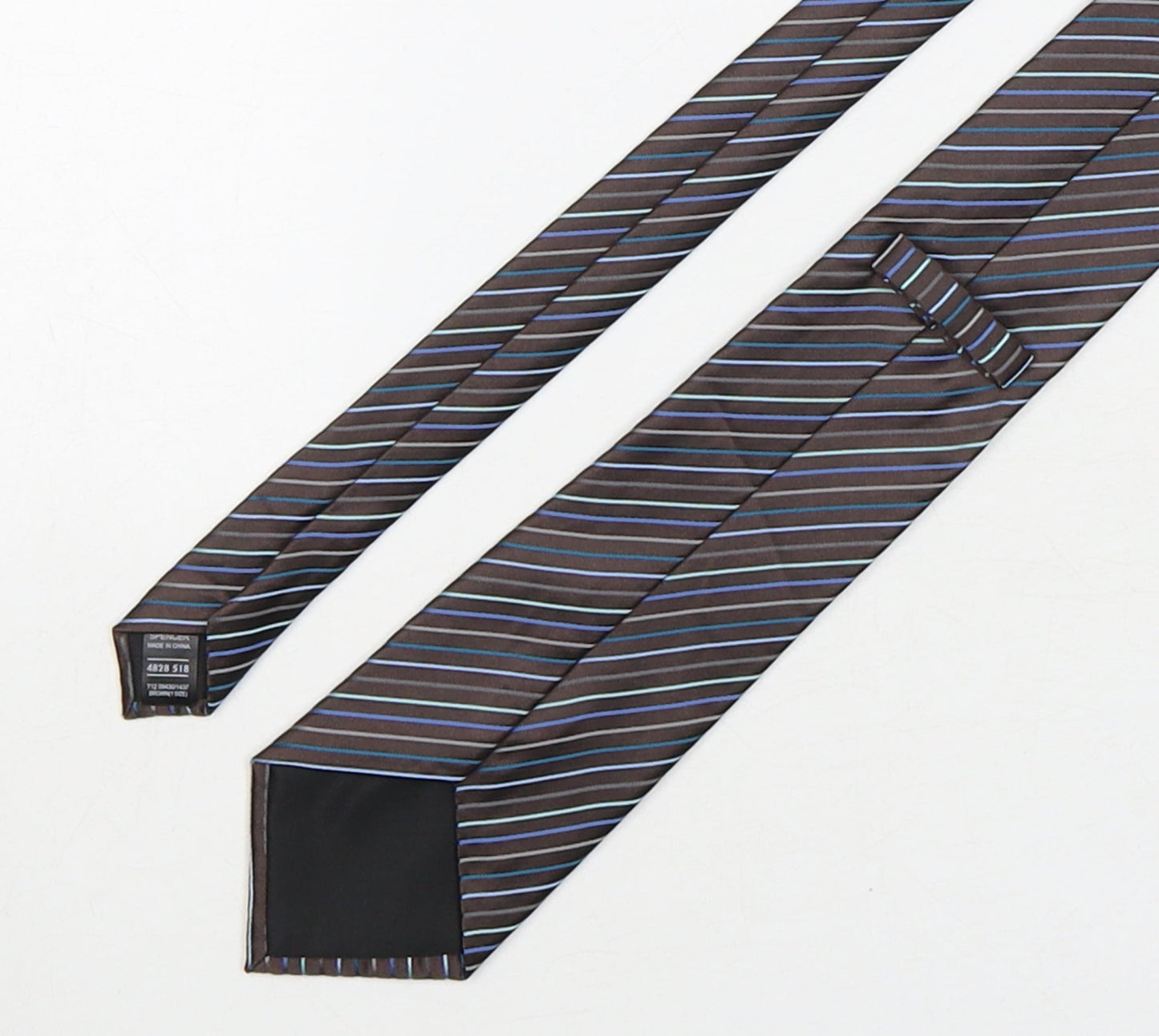 Marks and Spencer Mens Multicoloured Striped Polyester Pointed Tie One Size