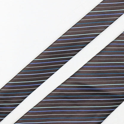 Marks and Spencer Mens Multicoloured Striped Polyester Pointed Tie One Size