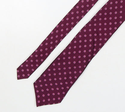 Marks and Spencer Mens Purple Polka Dot Silk Pointed Tie One Size