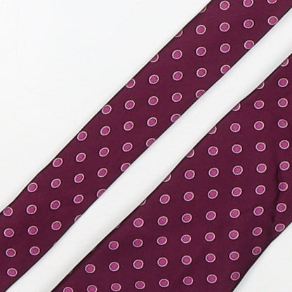 Marks and Spencer Mens Purple Polka Dot Silk Pointed Tie One Size
