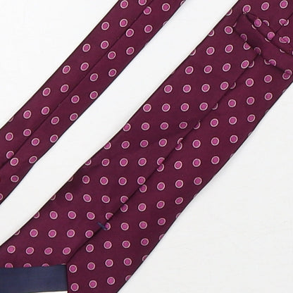 Marks and Spencer Mens Purple Polka Dot Silk Pointed Tie One Size