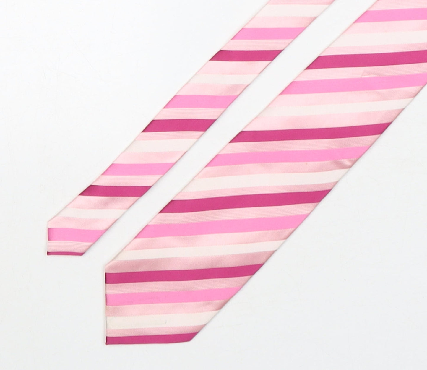 NEXT Mens Pink Striped Polyester Pointed Tie One Size
