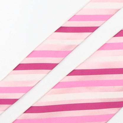 NEXT Mens Pink Striped Polyester Pointed Tie One Size