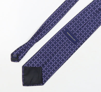 Mens Debenhams Purple Plaids & Checks  Pointed Tie