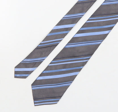 Autograph Mens Multicoloured Striped Silk Pointed Tie One Size