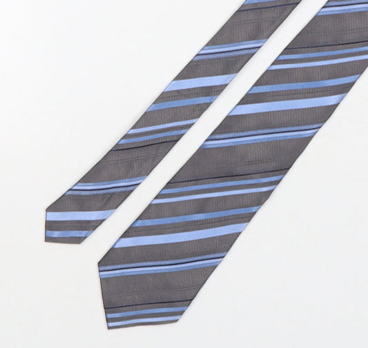 Autograph Mens Multicoloured Striped Silk Pointed Tie One Size