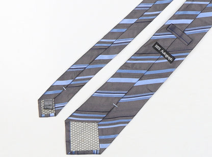 Autograph Mens Multicoloured Striped Silk Pointed Tie One Size
