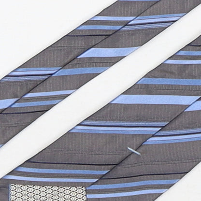 Autograph Mens Multicoloured Striped Silk Pointed Tie One Size