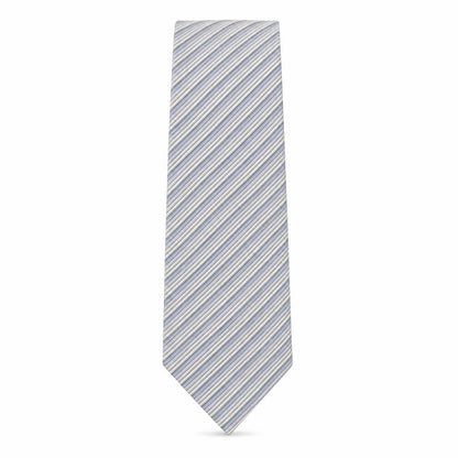 Front view of Collezione men’s multicoloured striped silk pointed tie one size