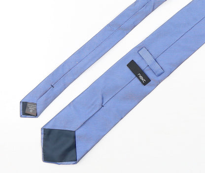 NEXT Mens Blue Striped Silk Pointed Tie One Size