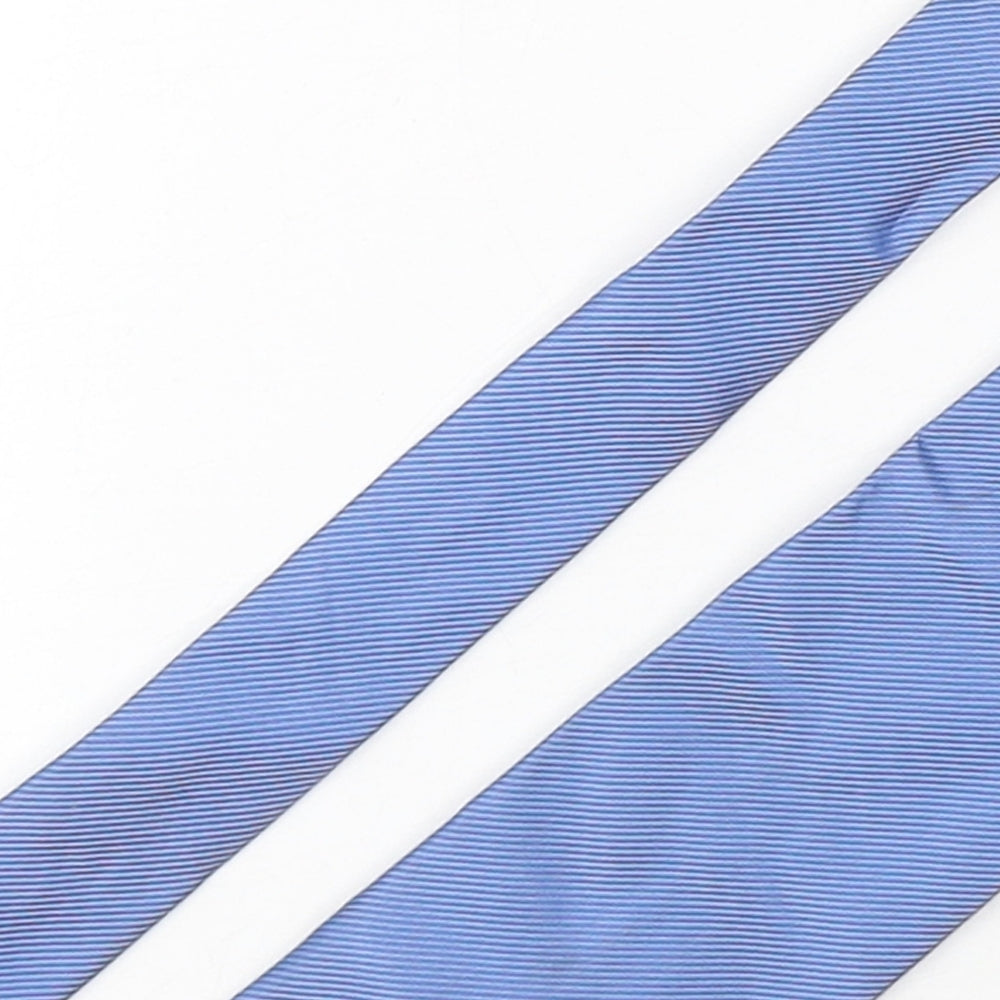 NEXT Mens Blue Striped Silk Pointed Tie One Size