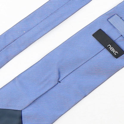 NEXT Mens Blue Striped Silk Pointed Tie One Size