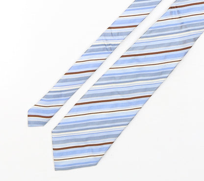 Soprano Mens Multicoloured Striped Silk Pointed Tie One Size