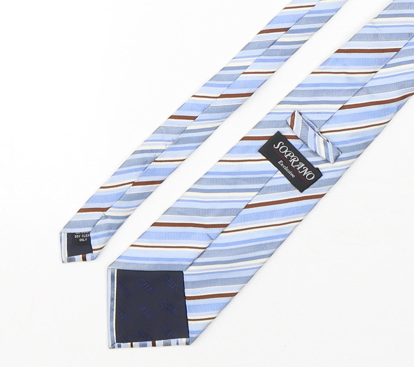 Soprano Mens Multicoloured Striped Silk Pointed Tie One Size