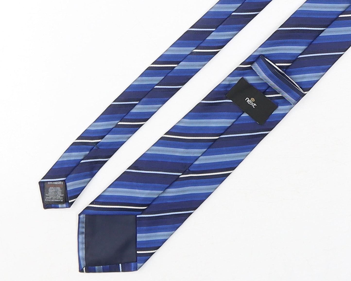 NEXT Mens Blue Striped Polyester Pointed Tie One Size