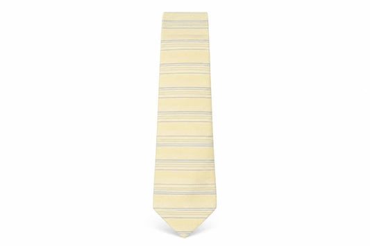 Front view of Next men’s beige striped silk pointed tie one size