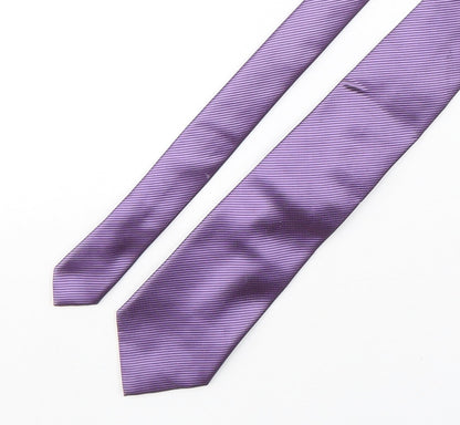 Marks and Spencer Mens Purple Striped Polyester Pointed Tie One Size