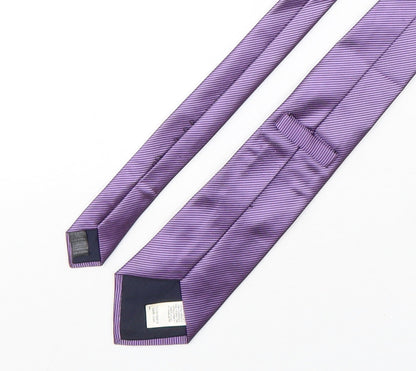 Marks and Spencer Mens Purple Striped Polyester Pointed Tie One Size