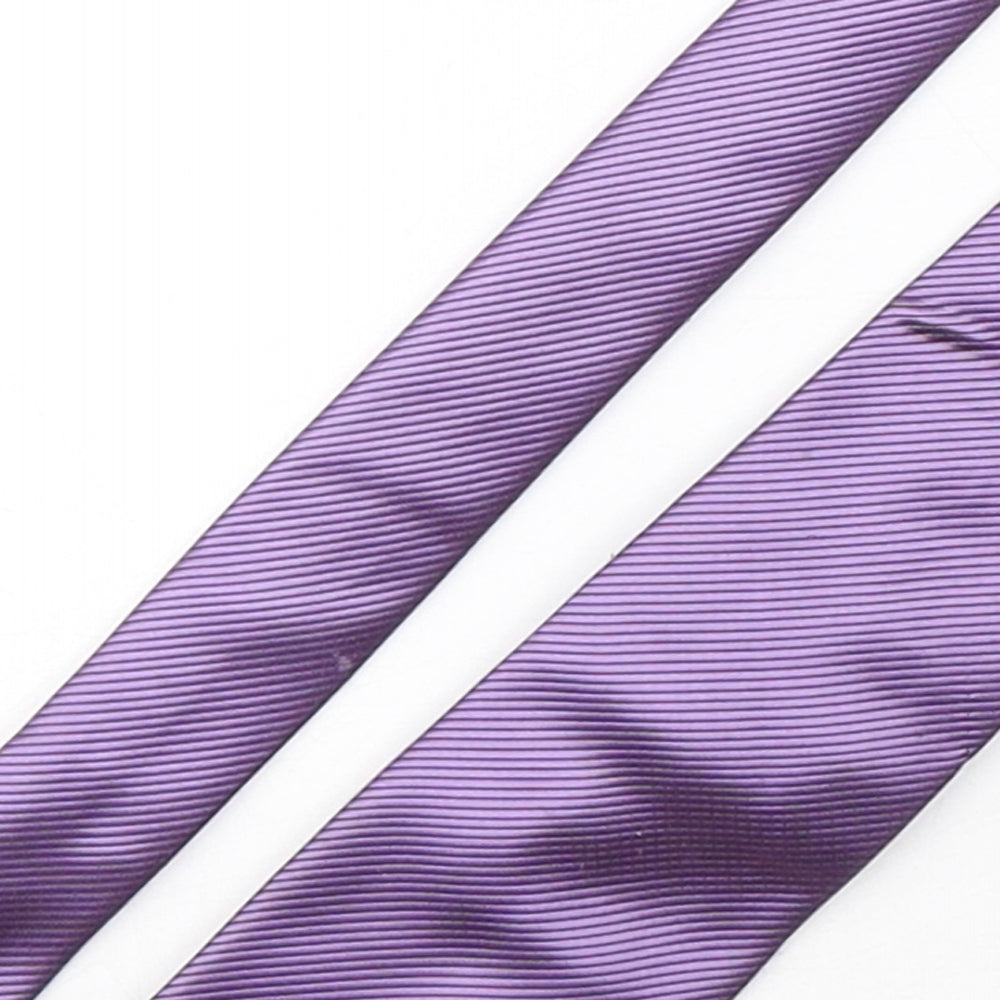 Marks and Spencer Mens Purple Striped Polyester Pointed Tie One Size