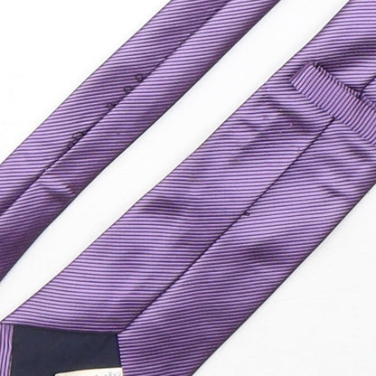 Marks and Spencer Mens Purple Striped Polyester Pointed Tie One Size