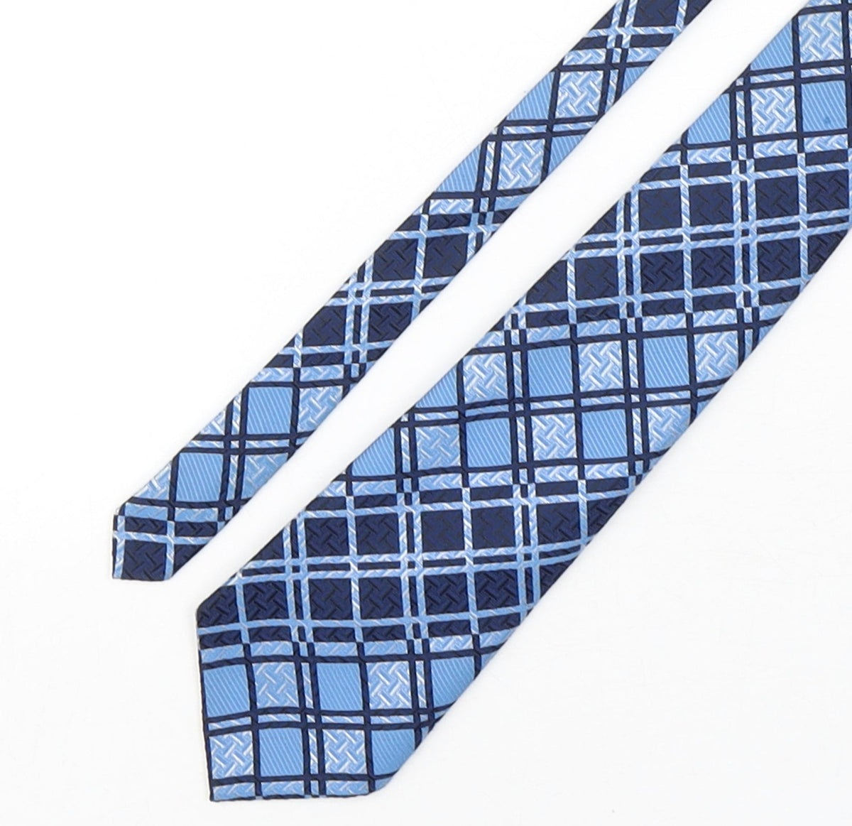 Additional front view of Boots men’s blue plaids & checks polyester pointed tie one size
