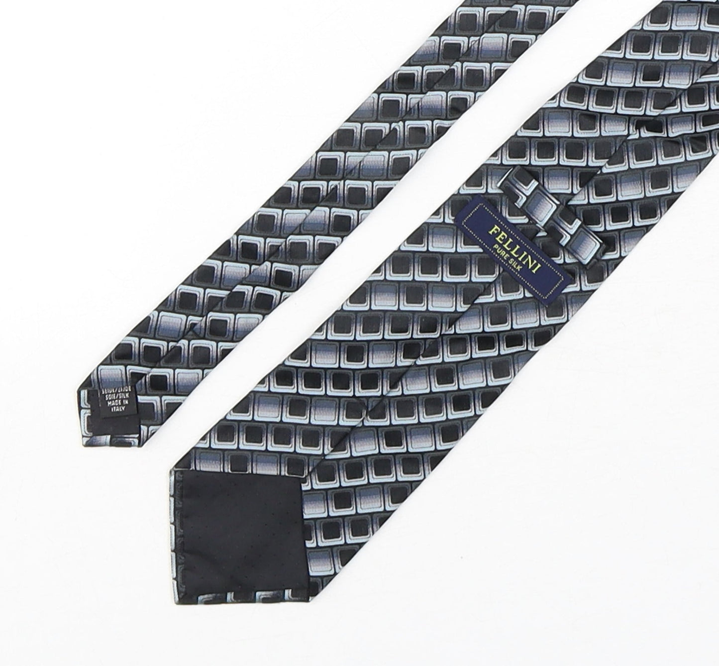 Mens Fellini Multicoloured Geometric  Pointed Tie