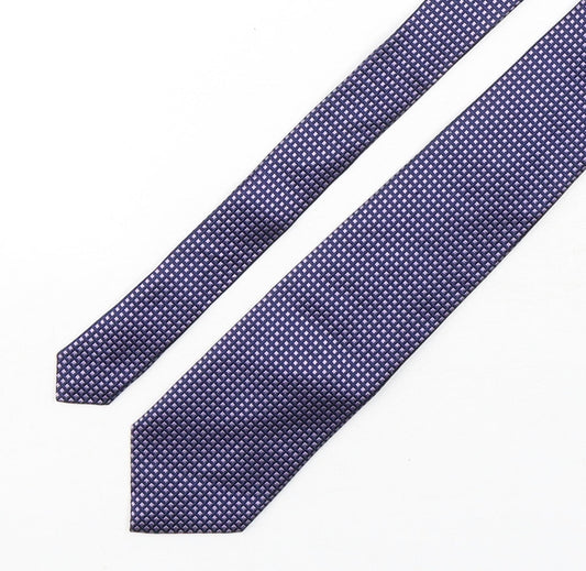 Marks and Spencer Mens Purple Plaids & Checks Silk Pointed Tie One Size