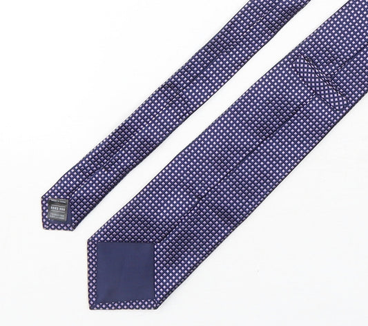 Marks and Spencer Mens Purple Plaids & Checks Silk Pointed Tie One Size