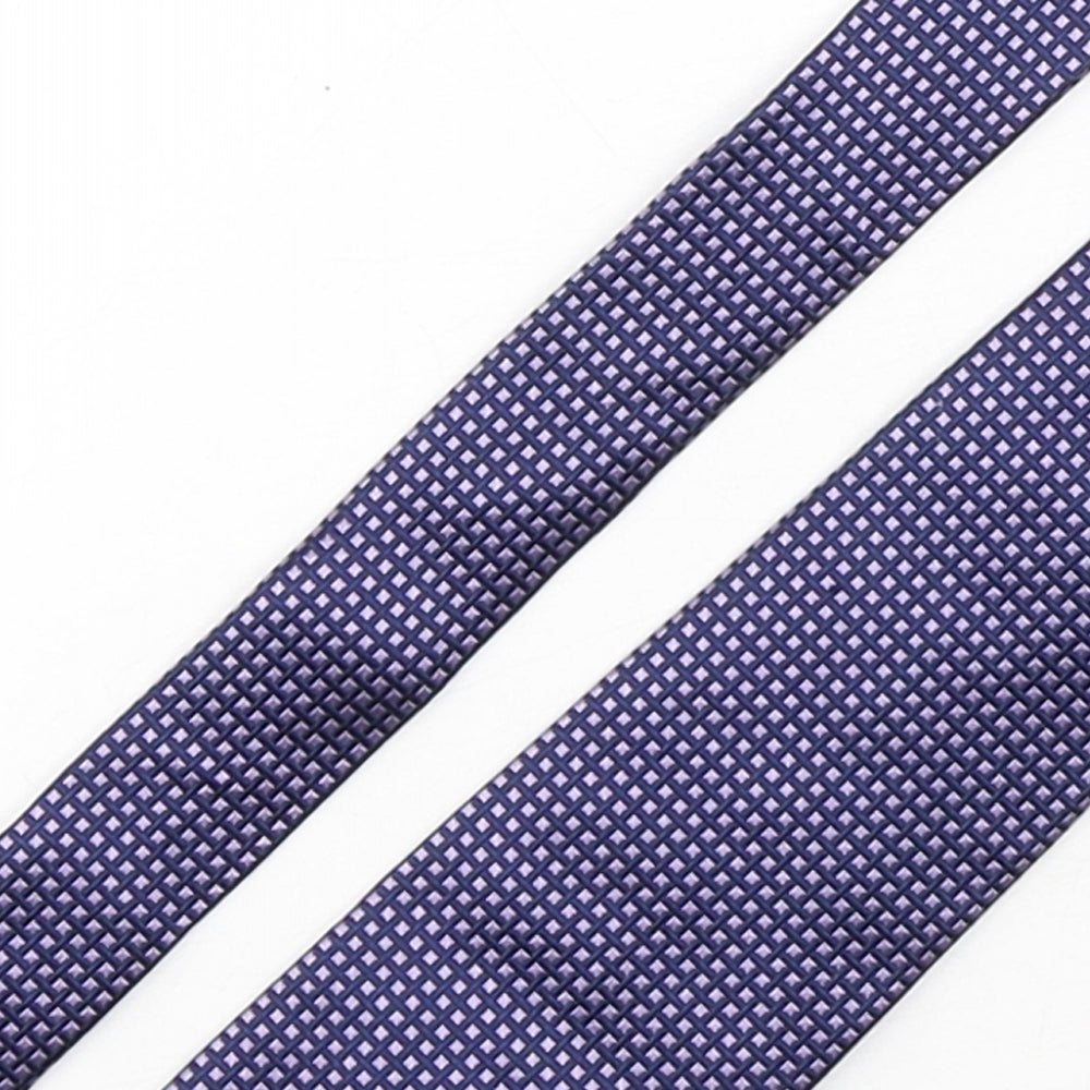 Marks and Spencer Mens Purple Plaids & Checks Silk Pointed Tie One Size