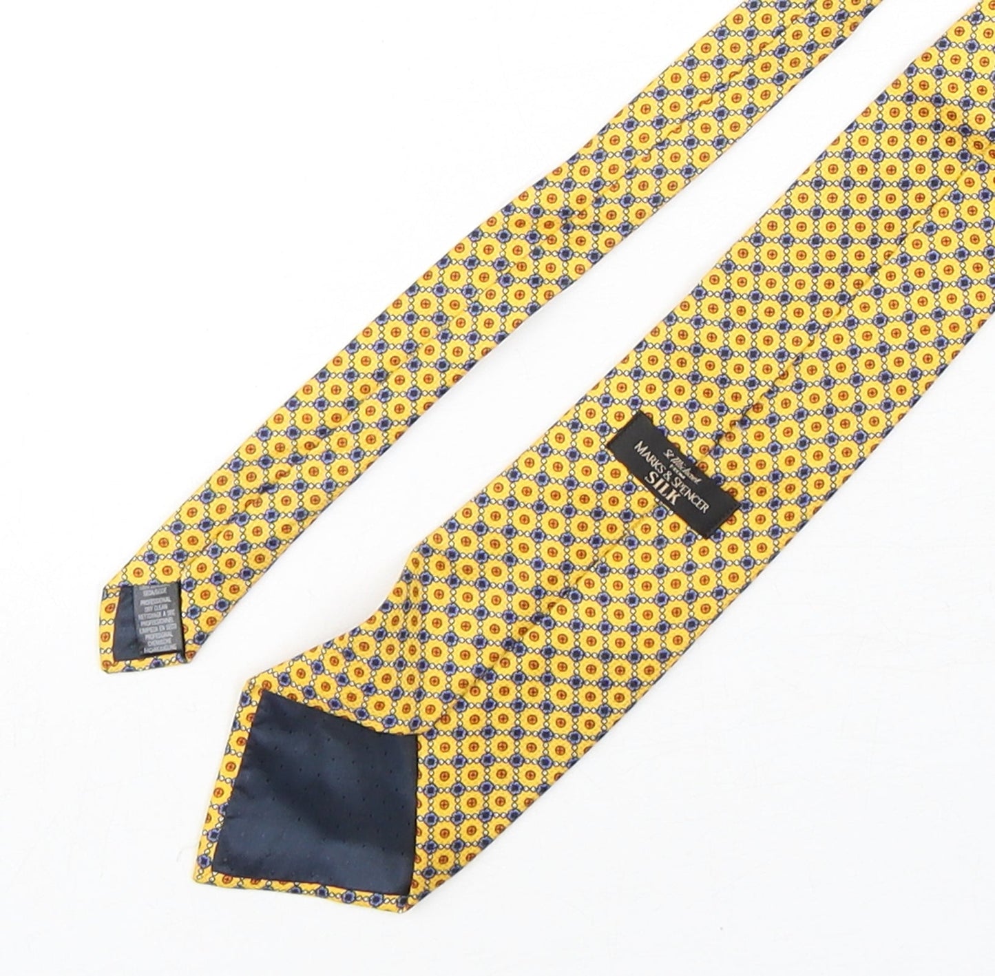 Marks and Spencer Mens Multicoloured Geometric Silk Pointed Tie One Size