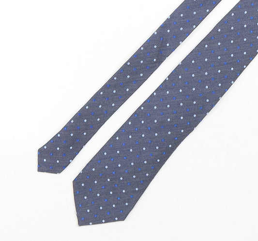 Marks and Spencer Mens Grey Polka Dot Silk Pointed Tie One Size