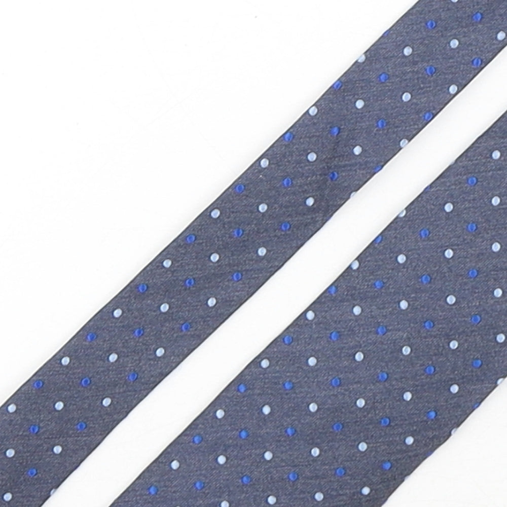 Marks and Spencer Mens Grey Polka Dot Silk Pointed Tie One Size