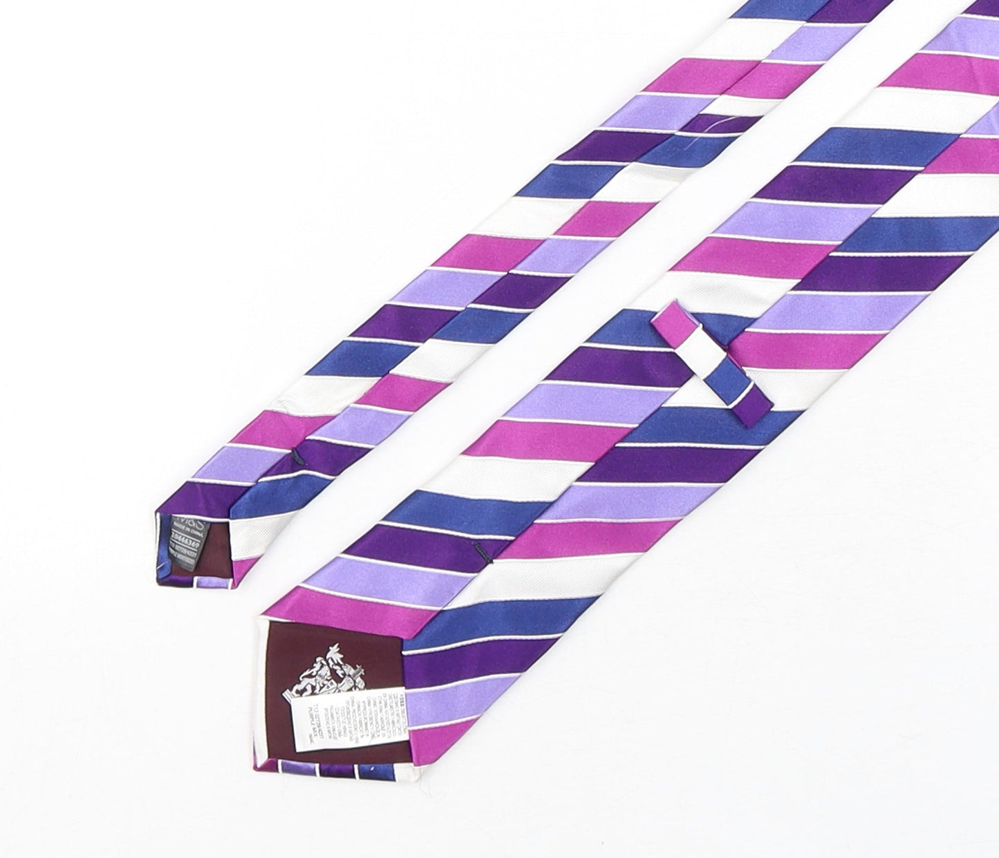 Marks and Spencer Mens Multicoloured Striped Silk Pointed Tie One Size