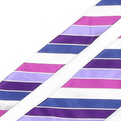 Marks and Spencer Mens Multicoloured Striped Silk Pointed Tie One Size