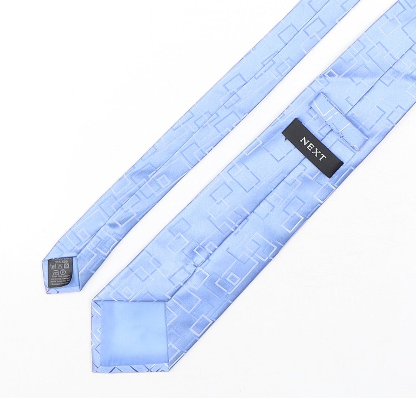 NEXT Mens Blue Geometric Polyester Pointed Tie One Size