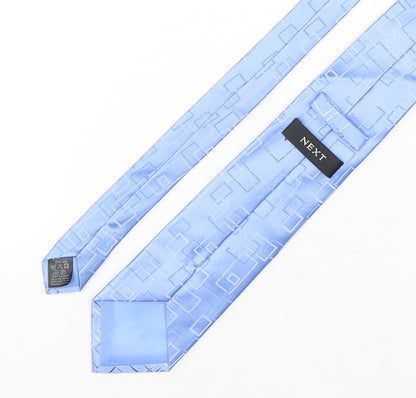 NEXT Mens Blue Geometric Polyester Pointed Tie One Size