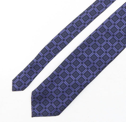 Marks and Spencer Mens Purple Geometric Polyester Pointed Tie One Size