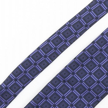 Marks and Spencer Mens Purple Geometric Polyester Pointed Tie One Size