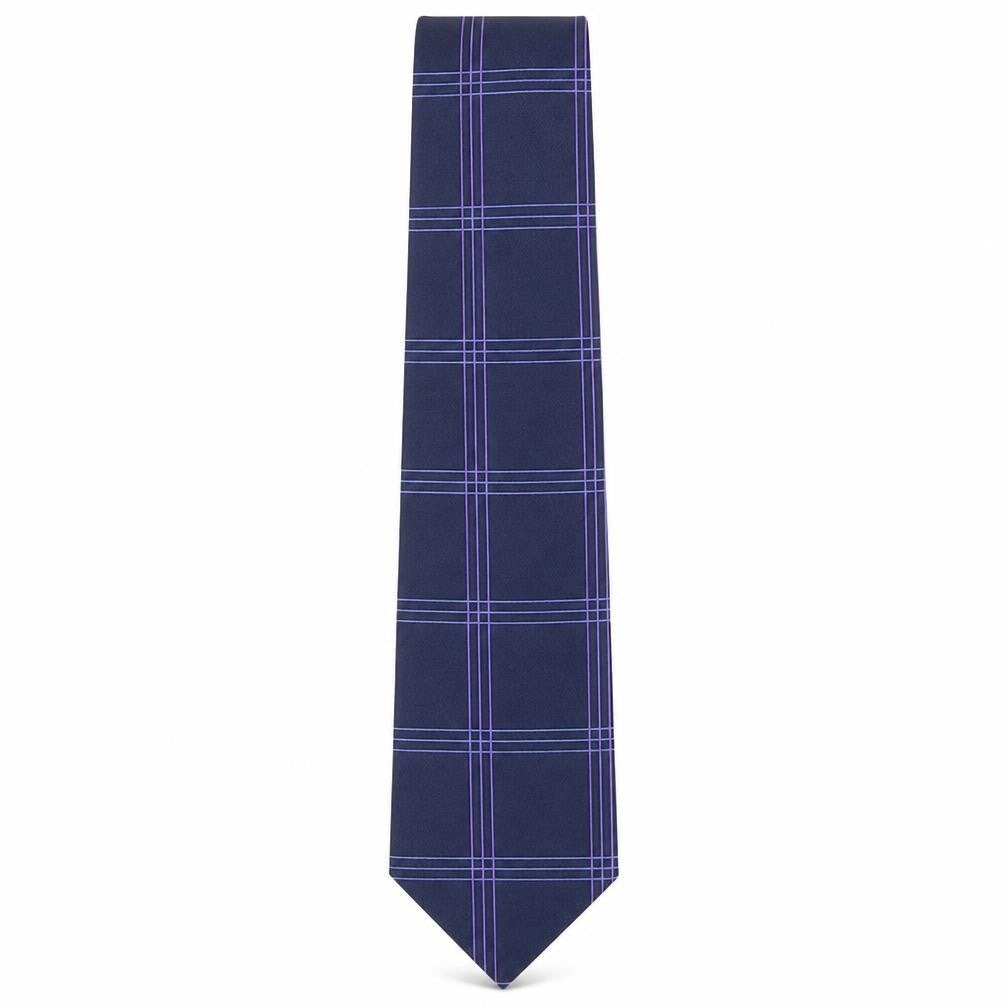 Mens Michelsons Purple Plaids & Checks  Pointed Tie