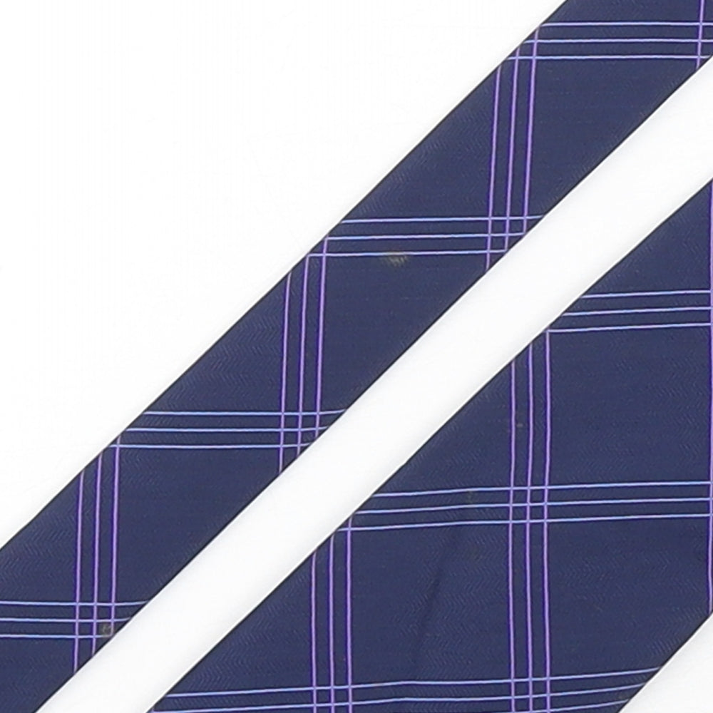 Michelsons Mens Purple Plaids & Checks Polyester Pointed Tie One Size