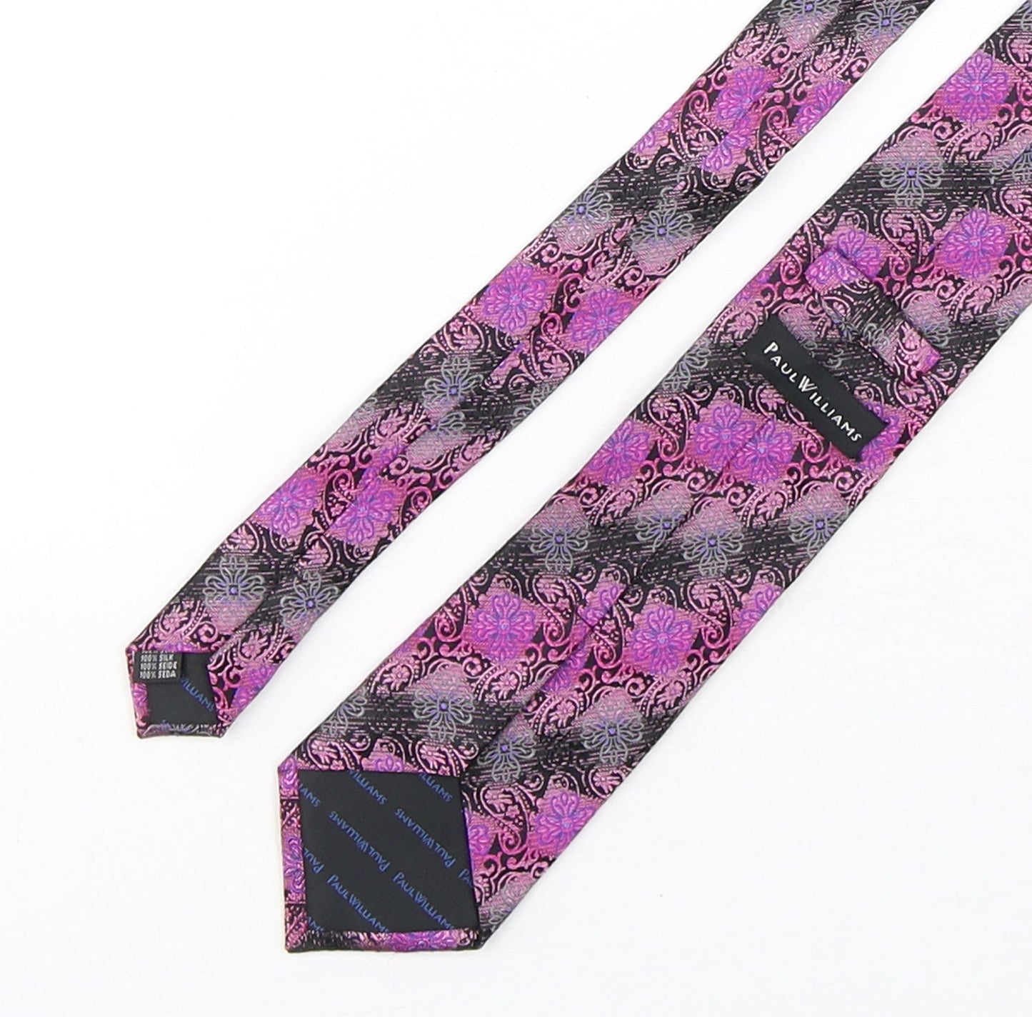 Paul Williams Mens Multicoloured Floral Silk Pointed Tie One Size