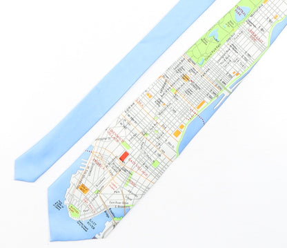 Tin Can Man Mens Multicoloured Geometric Polyester Pointed Tie One Size - New York