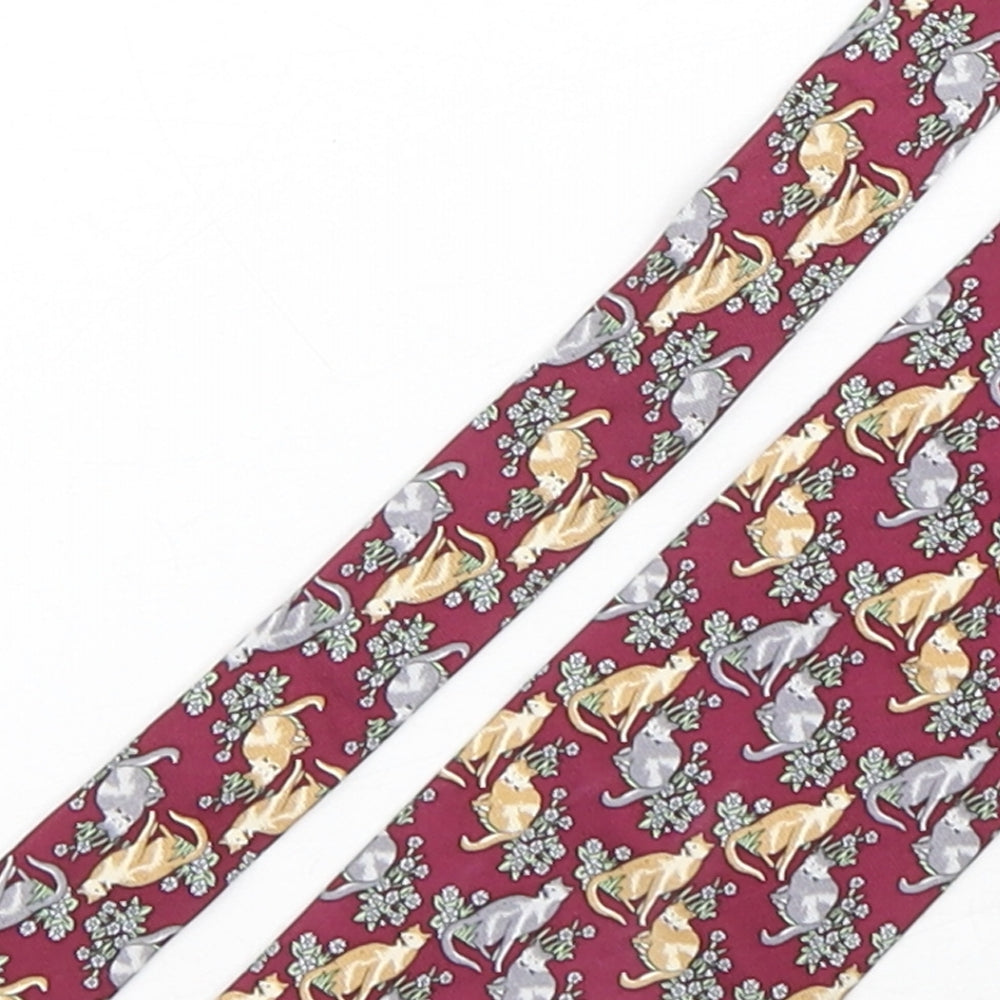 Enrico Floriani Mens Multicoloured Geometric Silk Pointed Tie One Size
